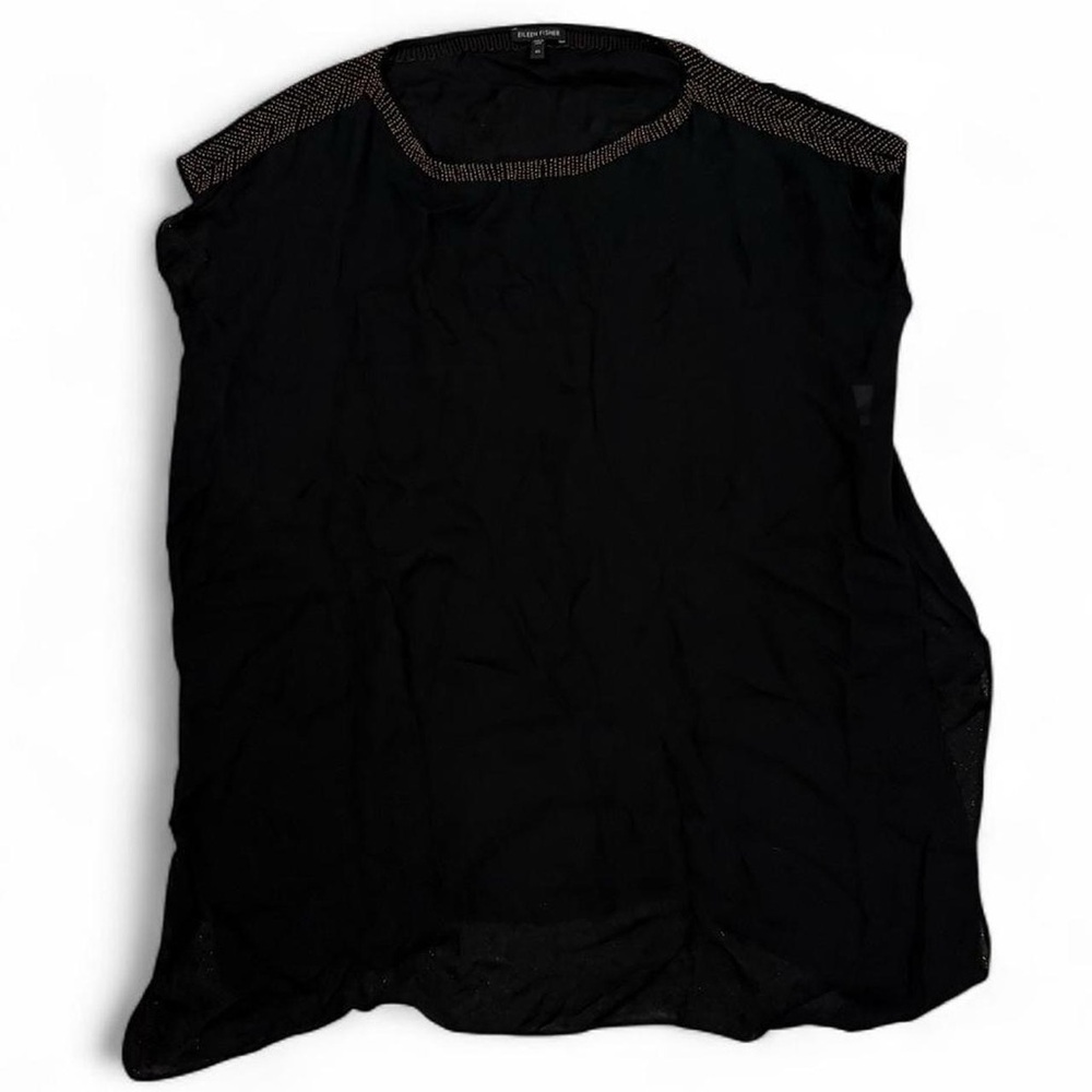 Eileen Fisher Silk Beaded Tunic Top